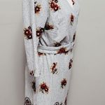 Tacera gray floral hacci knit belted surplice dress size medium Photo 3