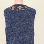 White Stag  Zip Front Sweater Vest Scarecrow Embroidered Pumpkins Fall size large Photo 5