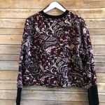 Joie  Caleigh Abstract Floral Cropped Sweatshirt Size Large NWOT Photo 1