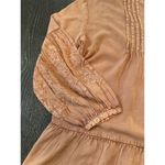 Solitaire Women's Boho A-Line Dress Tan/Pink Long Sleeve V-Neck Size S Photo 12