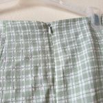 SheIn New XS Jade Green & White Gingham Checkered Mini Skirt Thigh Slits Photo 5
