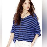 Free People Midnight Blue Black Striped Spells Trouble Sweater Top Size Small S Photo 5