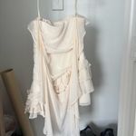 Oh Polly  Off-Shoulder Ruffled Mini Dress in Ivory #bridal Photo 3