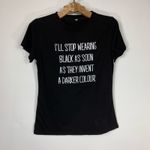 Boutique Black Graphic T Shirt White Phrase Size Large Photo 4