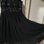 ECI Black & Metallic Silver Cocktail Dress Photo 7