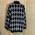 Silvercord Vintage 1990s Black Silver Diamond Pattern Turtleneck Sweater Large Photo 10