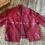 XOXO Vintage Y2K Red Crocodile Leather Biker Jacket Size Medium Photo 6