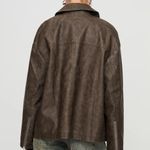 Princess Polly  Faux Leather Dad Jacket Washed Brown Photo 3