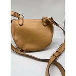 Sondra Roberts  Squared cross stitched saddlebag handbag - tan and canvas Photo 3