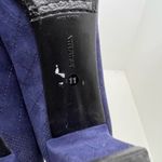 Aquatalia  Quilted Suede leather Navy Pumps closed toe block heel women’s size 11 Photo 5