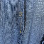 Ralph Lauren Lauren  Navy Blue Open Cardigan Womens Sz Medium 100% Linen Crotchet Photo 4