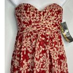 Donna Ricco Pomegranate Floral Silk Sweetheart Neck Empire Waist Dress Women's 8 Photo 7