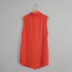 Kenar  Women's Red Sleeveless Sheer Button Down Top Size 1X Photo 1