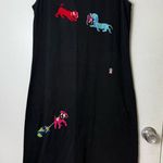 Michael Simon black dog embroidered sleeveless midi dress. M Size M Photo 0