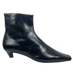 Mango  MNG Square Toe Kitten Heel Leather Boots Black Size 42/ US 10 Photo 3