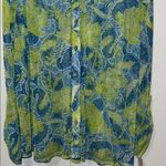 Ruby Road Sheer Button Down Top Shirt Paisley Floral Print Women’s XL Blue Photo 1