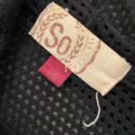 SO  Size L Black Sheer Mesh Back Long Sleeve Full Zip Hoodie Knit Sweatshirt Photo 10