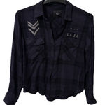 Rails  Pepper Military Plaid Long‎ Sleeve Button Shirt Size Small Purple Photo 0