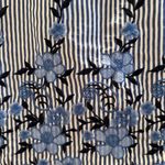London Times  Cold Shoulder Blue & White Striped Embroidered Flower Dress Size 10 Photo 4