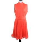 Vintage 1960s Coral Jack Bryan By Dupuis Dress with Pleated Skirt Medium Pink Photo 1