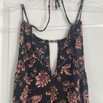 Aeropostale High Neck Halter Floral Romper Size M Black Pink Shorts Cute Photo 10