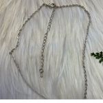 Faux pearl faceted rhinestones dainty silver tone necklace Photo 4