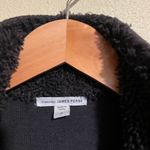 James Perse Standard  Charcoal Gray Sherpa Collar Tie Front Cardigan M Photo 6