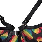 Rainbow Heart Patterned Bralette sz L Black Size L Photo 13