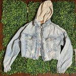 y2k American Eagle Denim Jacket with Gray Hood Size XS Blue Photo 3