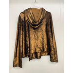 Free People  Bronze Sequin Hoodie Jacket Medium Bronze Photo 2