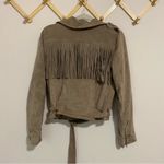 Moon River  Faux Suede Fringe Moto Jacket size Small Photo 9
