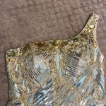 Tony Bowls Gold Beaded Party Dress Photo 2