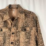 Free People | Brown Snakeskin Button Front Denim Style Jacket XS Photo 1