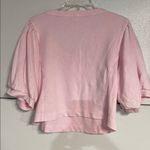 Aerie  WOMENS PINK PUFF SLEEVE BLOUSE SEMI CROPPED LARGE Photo 2