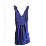 Maeve Women's Sleeveless Sheath Dress Blue Ruffled Knee Length Party S Photo 0