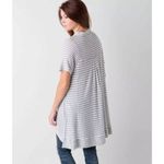 Free People We the Small Tunic Striped Henley Top Gray White Knit Pearl 407 Photo 1