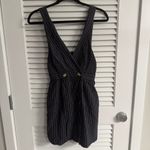 Dress Forum Elegant Navy Blue Striped Dress Photo 1