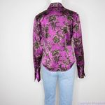Linda Allard Ellen tracy silk floral print purple shirt, size Petite 2 Photo 13