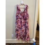 XScape  Women's  Printed Chiffon High-Low Midi Dress Pink Floral‎ Size 6 Photo 2