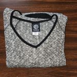 Bobeau Knit Hooded Sweater Sage Green Black Trim Semi-sheer Size M Photo 11