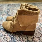 Lucky Brand Huntress Suede Foldover Lace Up Ankle Lugged Booties 8.5 Tan Photo 11