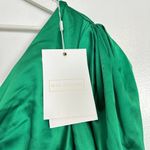 Mac Duggal  Puff Sleeve Satin Faux Wrap Gown in Emerald Green Size US 14 NWT Photo 4