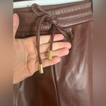 Candace Cameron Bure Faux Leather Pull On Lined Jogger Pants Raisin Brown Sz XL Photo 8