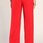 Lulus  Red High-Waisted Trouser Pants Photo 0