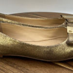 Tory Burch Tory Burch Chase Nappa Leather Metallic Gold Flats Logo Designer Women's 5M Photo 0