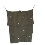 ZARA NWOT  Jewel Beaded off the shoulder knit top 4331/015 Green Medium Photo 8
