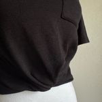 Wilfred  Free Black Pocket Crew Neck Cropped Twist Short Sleeve Blouse Womens XS Photo 1