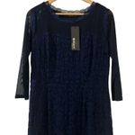 Allegra K Dress Mesh Sheer Long Sleeve Stretch Knit Floral Lace Bodycon Large Photo 5