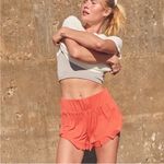 Free People Movement Boho Athleisure High Rise Coral Ruffled Layering Shorts L Photo 5