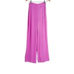ZARA  High Waisted Satin Silky Wide Leg Flare Hot Pink Magenta Trouser Pants Photo 3